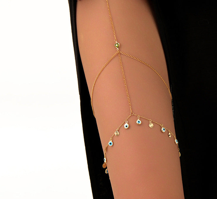 Women's Chain Leg Gold Sexy Big Diamond Clip Anklets