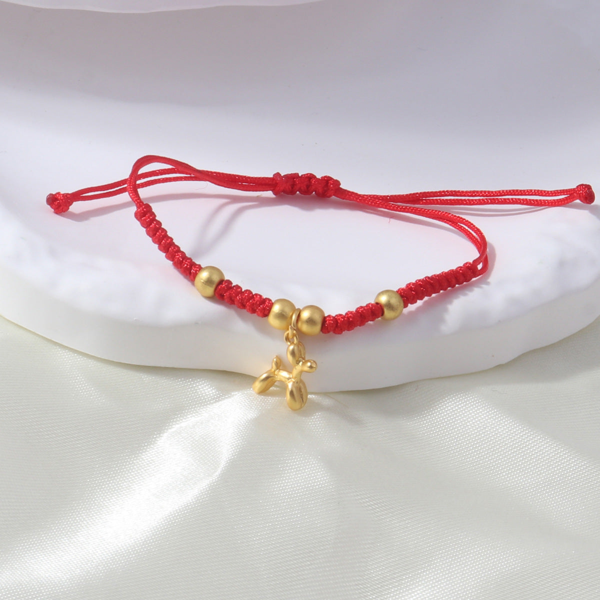 Braided Red Rope Auspicious Language Butterfly Fortune Cat Safe Joy Bracelets