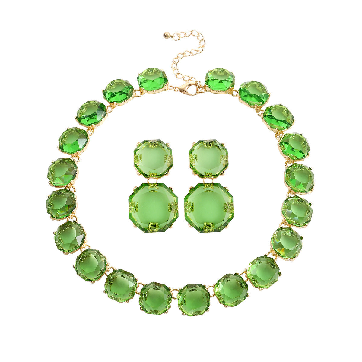 Large Particle Gem Sweet Cool Candy Color Jewelry Set