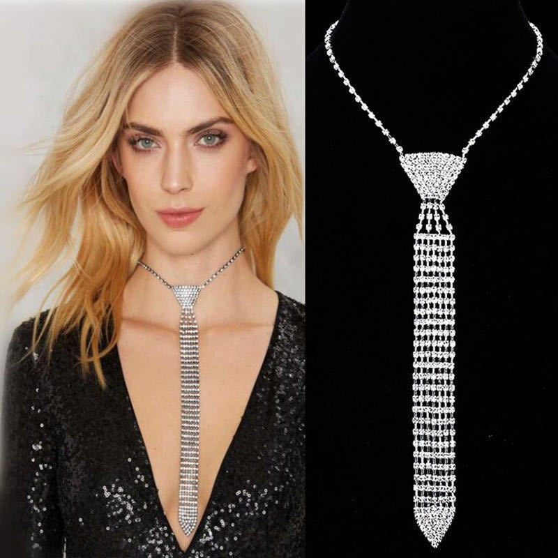 Women's & Men's Rhinestone Tie Wedding Gown Dress Arrow-shaped Artistic Jewelry Accessories
