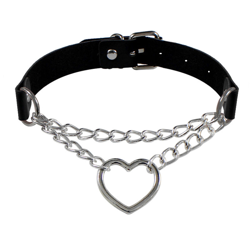 Shaped Chain Neckband Fashion Leather Love Necklaces