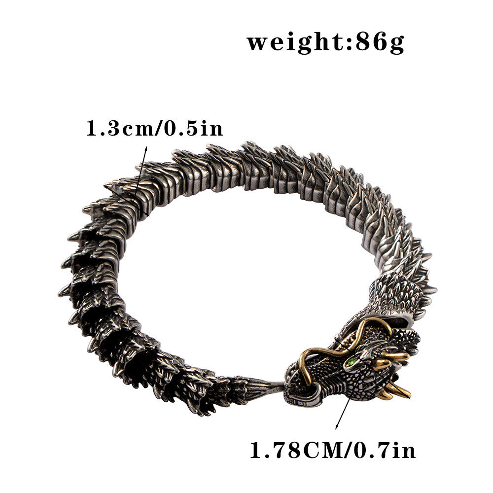 Men's Punk Titanium Steel Dragon Little Personality Bracelets