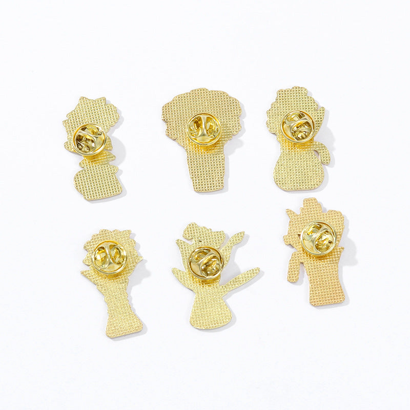 Cup Rose Tulip Sunflower Cute Schoolbag Decorative Brooches