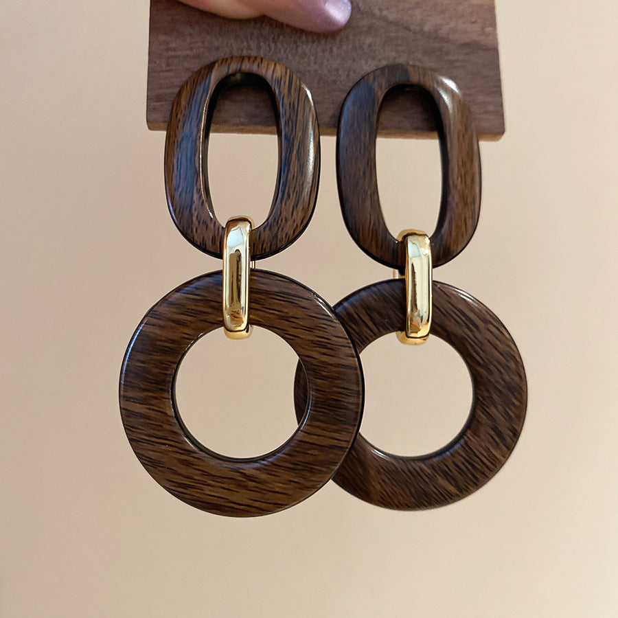 Women's Round Flower Vintage Ethnic Style Ear Niche Rings