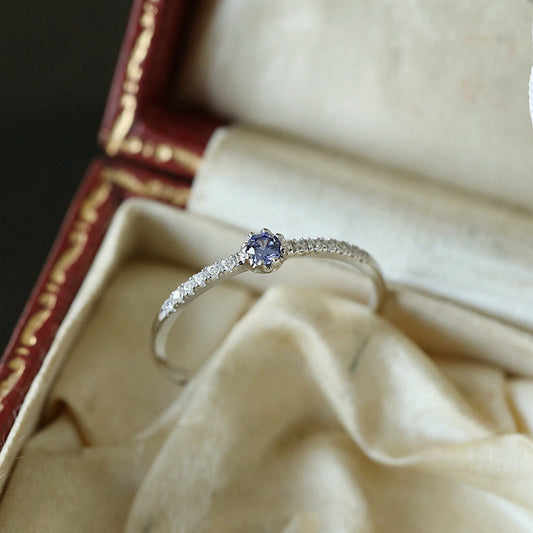 Phantom Blue Row Diamond Female Affordable Luxury Fashion Niche Rings