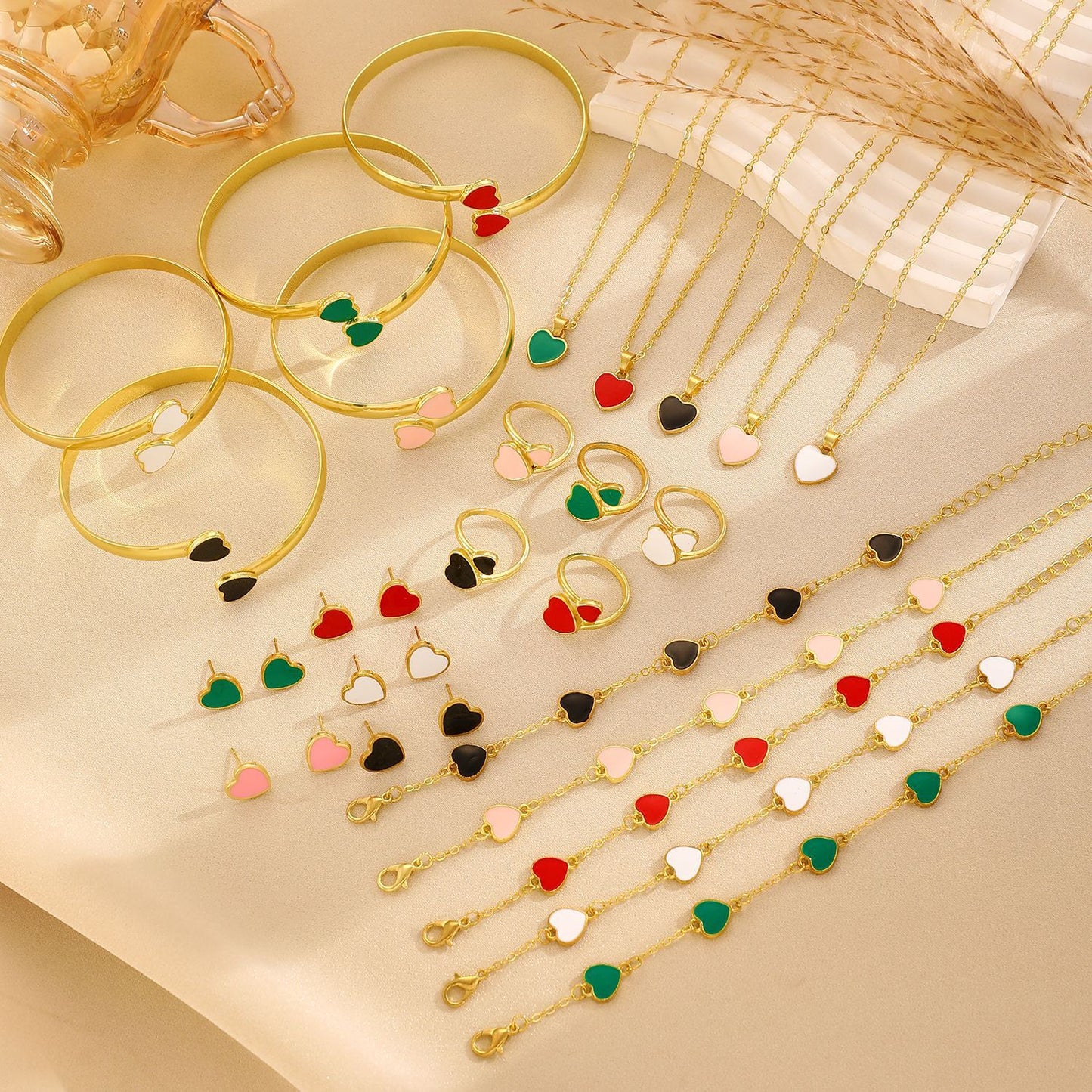 Lucky Flower Parthenocissus Grass Ear Female Jewelry Set