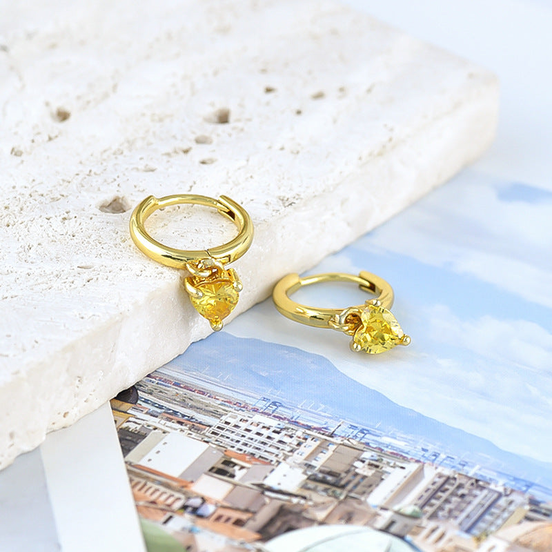 Affordable Luxury Fashion Heart-shaped Design Frosty Style Female Earrings