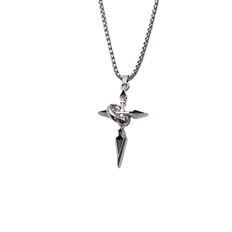 Women's & Men's Cross Wear Anime Peripheral Trend Fashion Sweater Chain Personalized Necklace