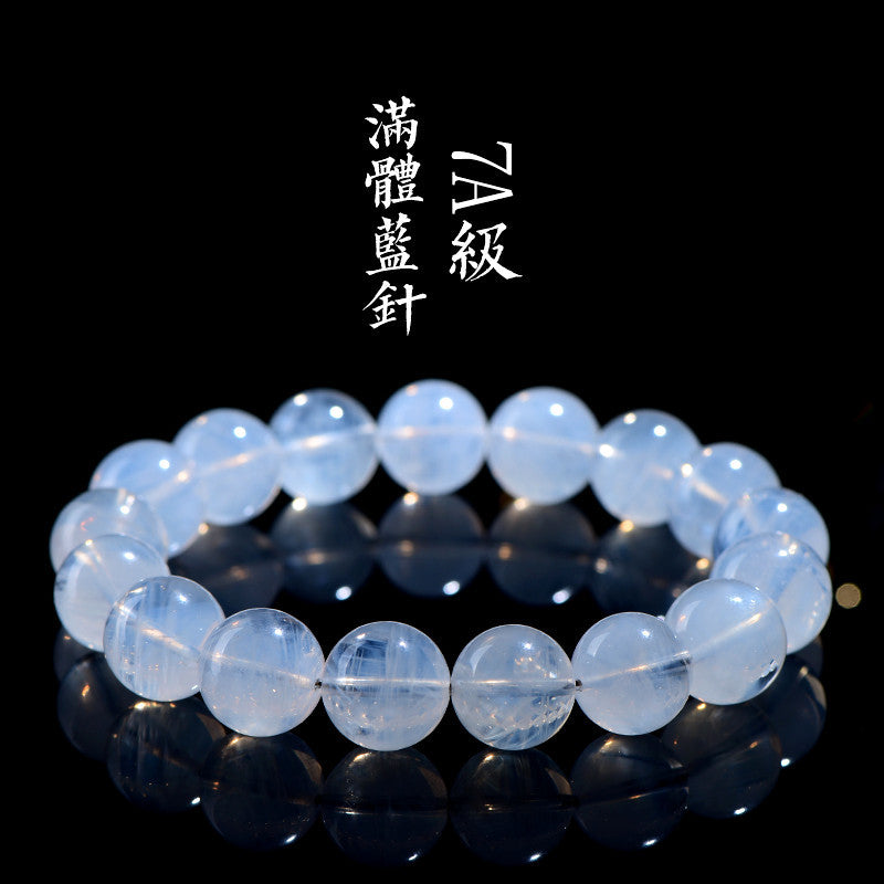 Crystal Natural Grade Blue Needle Large Particle Hair Bracelets