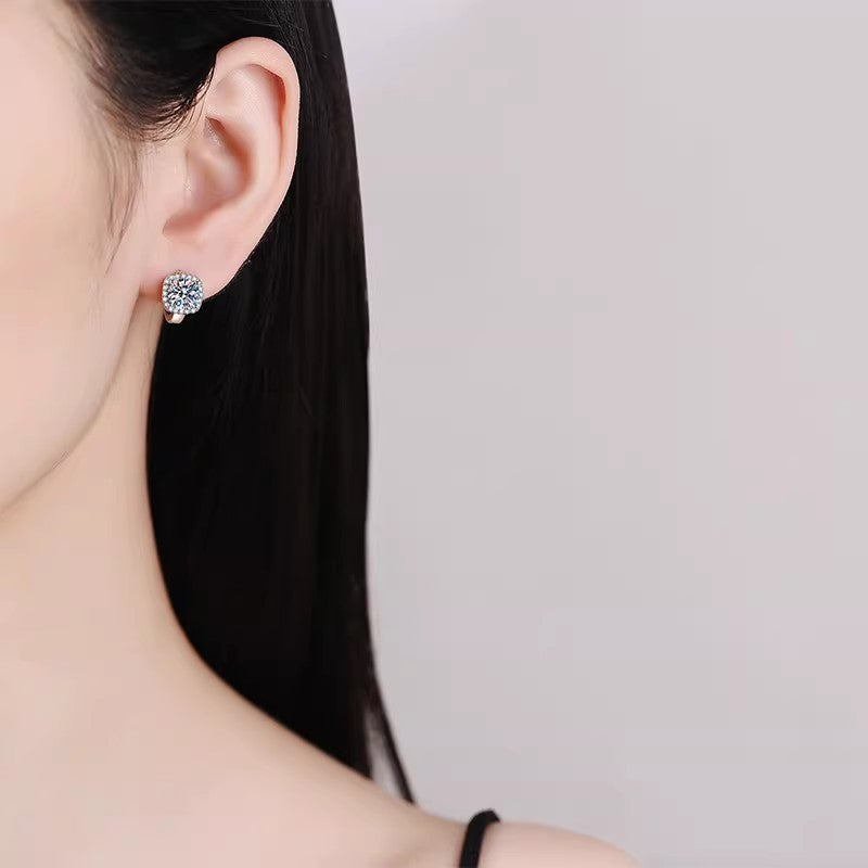 Square Sugar Bag Glossy Affordable Luxury Fashion Stud Earrings