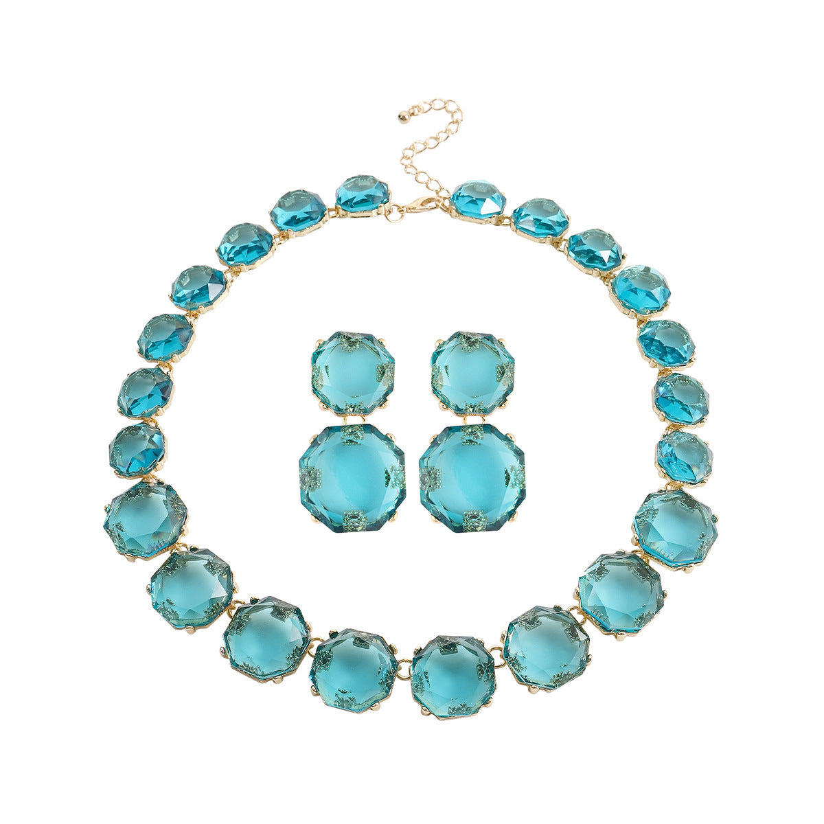 Large Particle Gem Sweet Cool Candy Color Jewelry Set