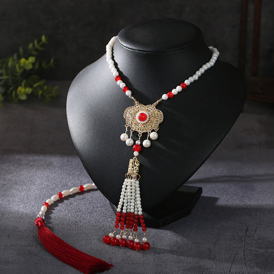 String Chinese Long Fringe Of Precious Stones Han Necklaces