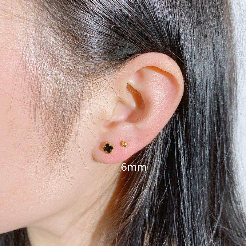 Clover Female Titanium Steel Ear Bone Stud Earrings