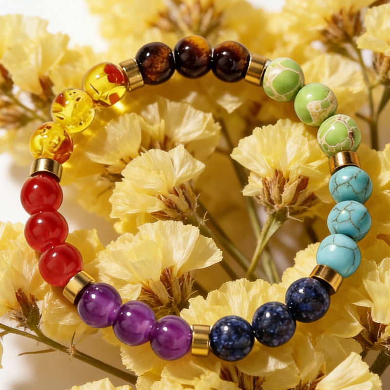 Women's & Men's Colorful String Beads Crafts Natural Batch Bracelets