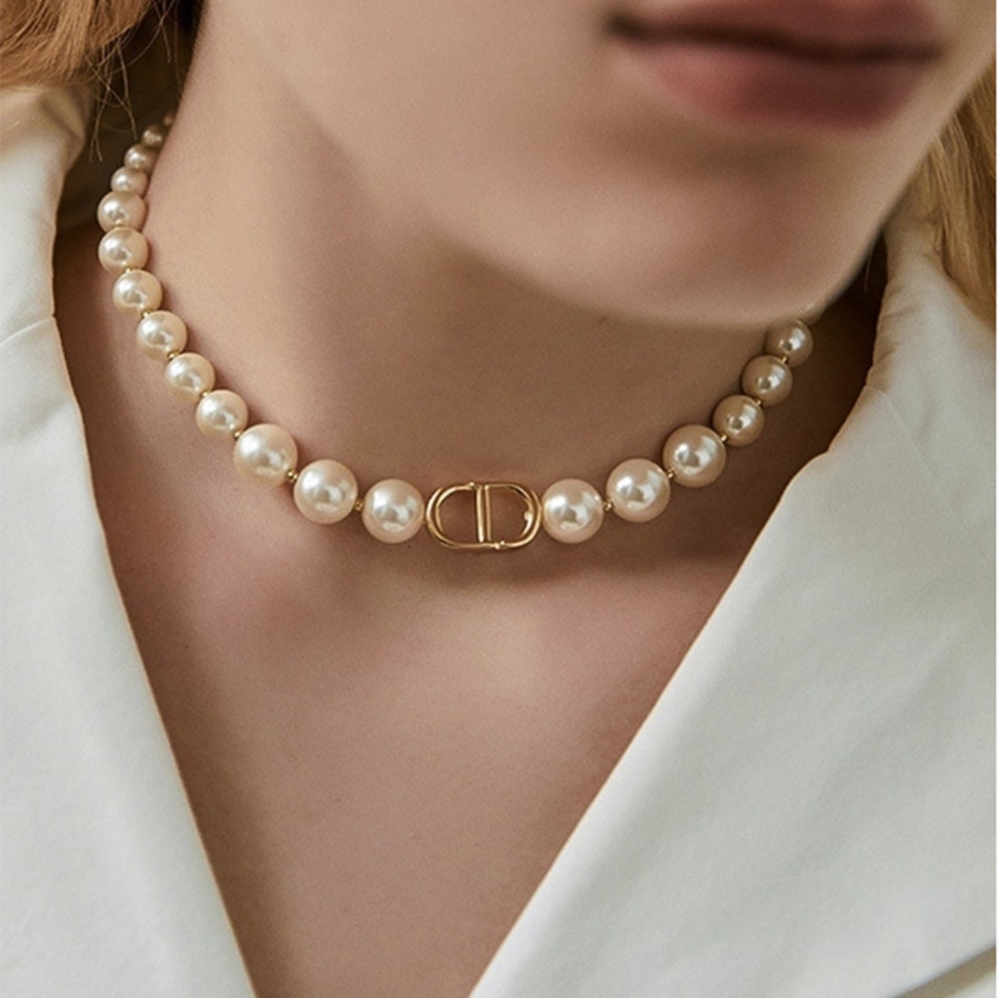 Advanced Imitation Pearl Stitching Fashion Elegant Neck Necklaces