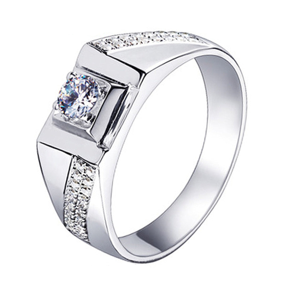 Men's Source Moissanite Open Mouth Man's Domineering Opening Adjustable Ring