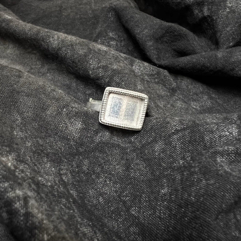 Distressed Ethnic Style Handmade Old Sier Miao Ring