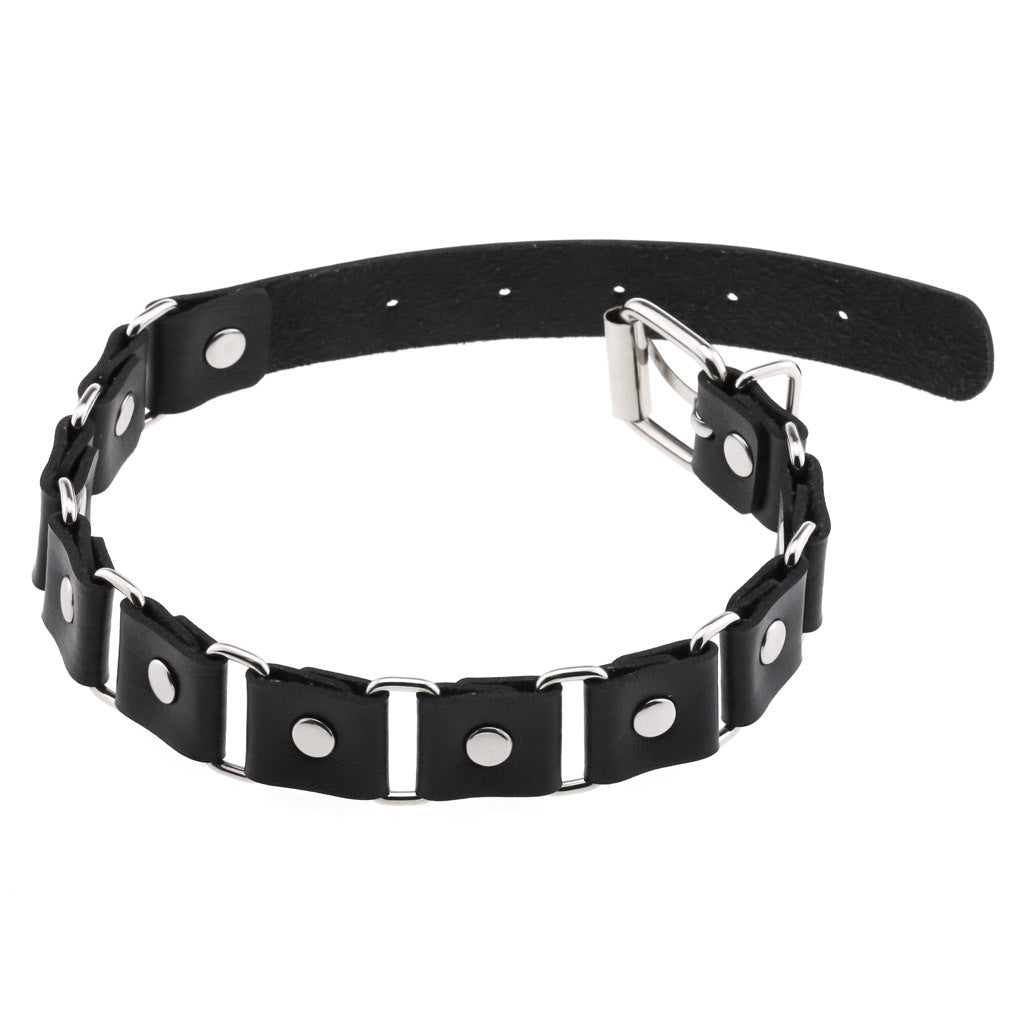Punk Gothic Elegant Stitching Neckband Simple Personality Buckle Necklaces
