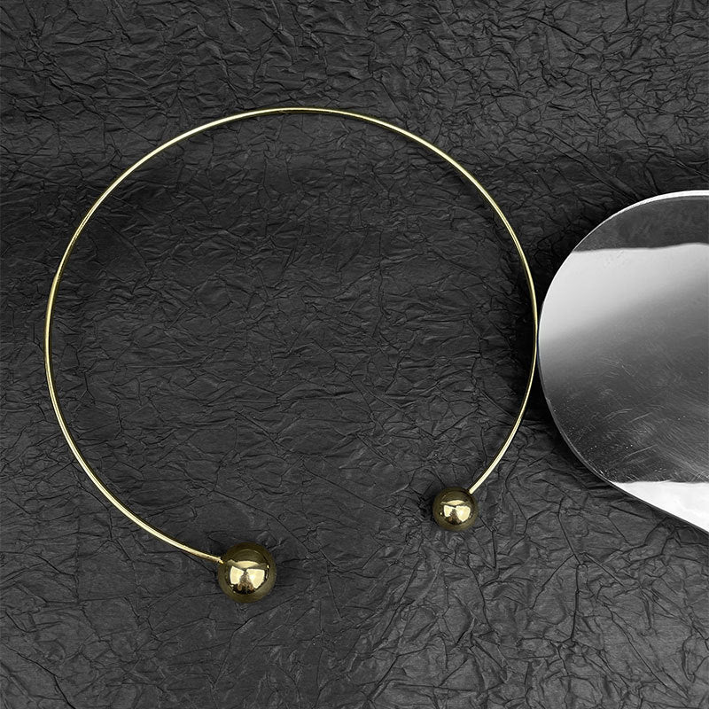 Simple Personality Size Round Beads Fashion Collar