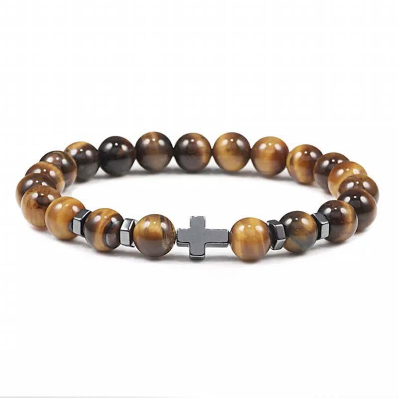 Stone Volcano Tigereye White-barked Pine Haematite Bracelets