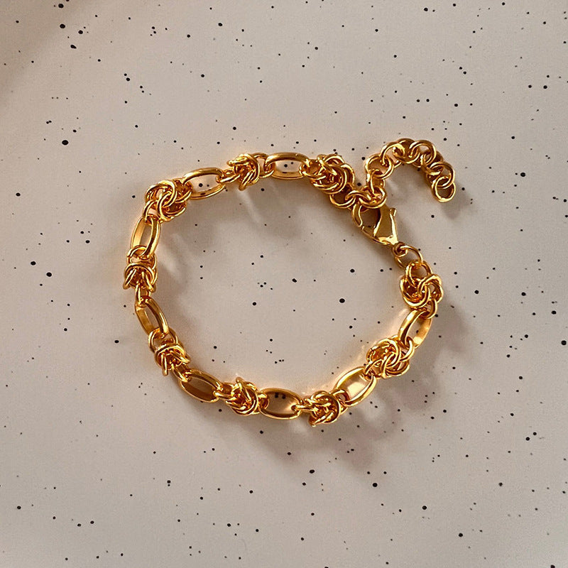 Women's Personalized Hip Hop Gold Knotted Sweater Chain Fashion Necklaces