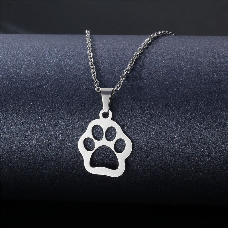 Stainless Steel Cut Hollow Geometry Tag Necklace