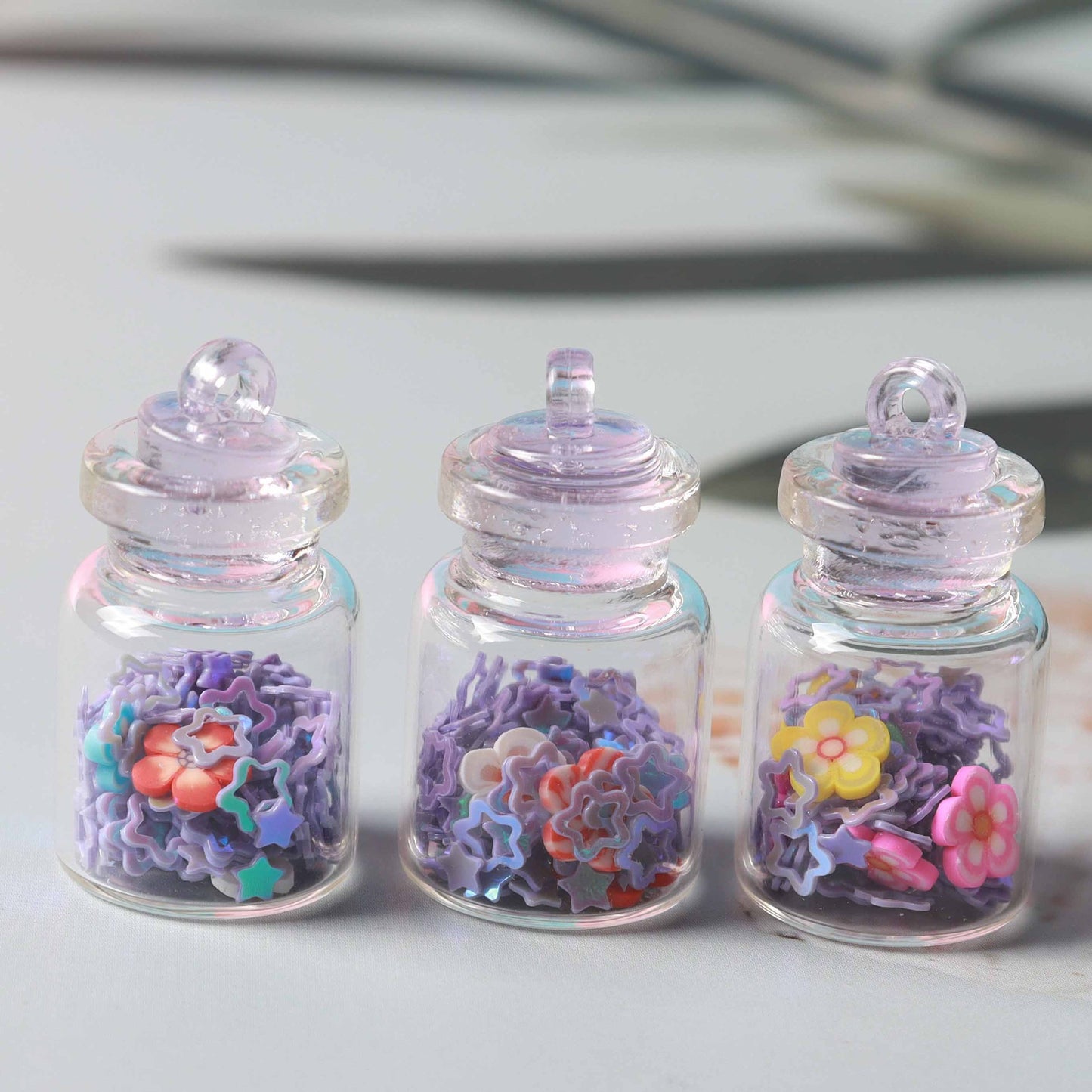 Glass Star Sequins Drift Bottle Car Decorations Jewelry Accessories