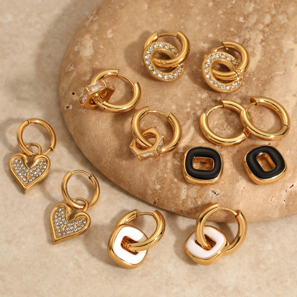 Steel Fashionable Elegant High-grade Love Titanium Earrings