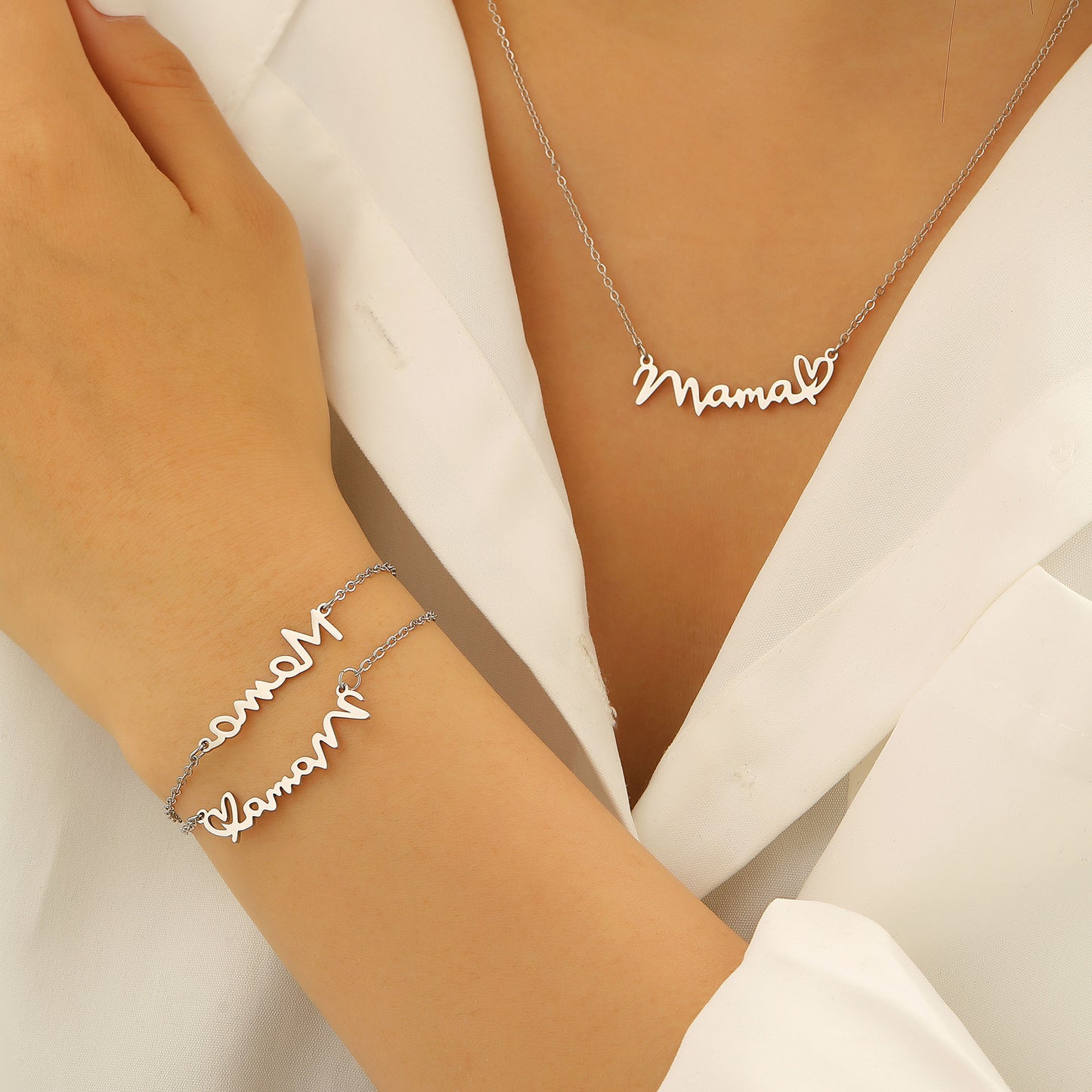 Steel English Letter Mother's Day Gift Simple High Bracelets