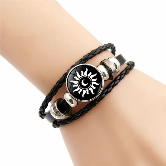 Moon Time Stone Leather Lovers Gift Bracelets