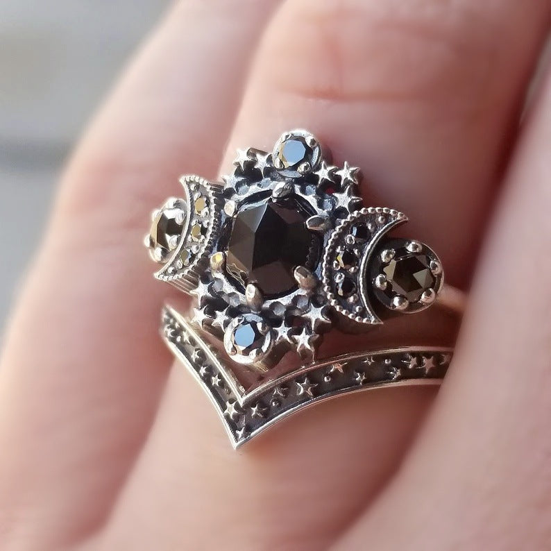 Women's Fashion Universe Moon Goddess Engagement Suit Rings