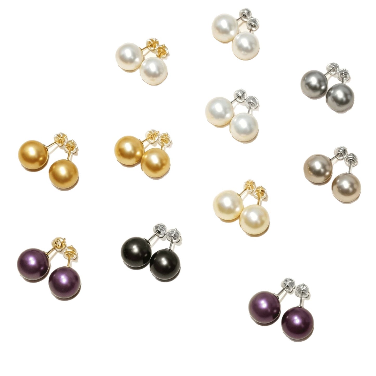 Simple Pearl Plain Ear Basic Style High Sense Stud Earrings