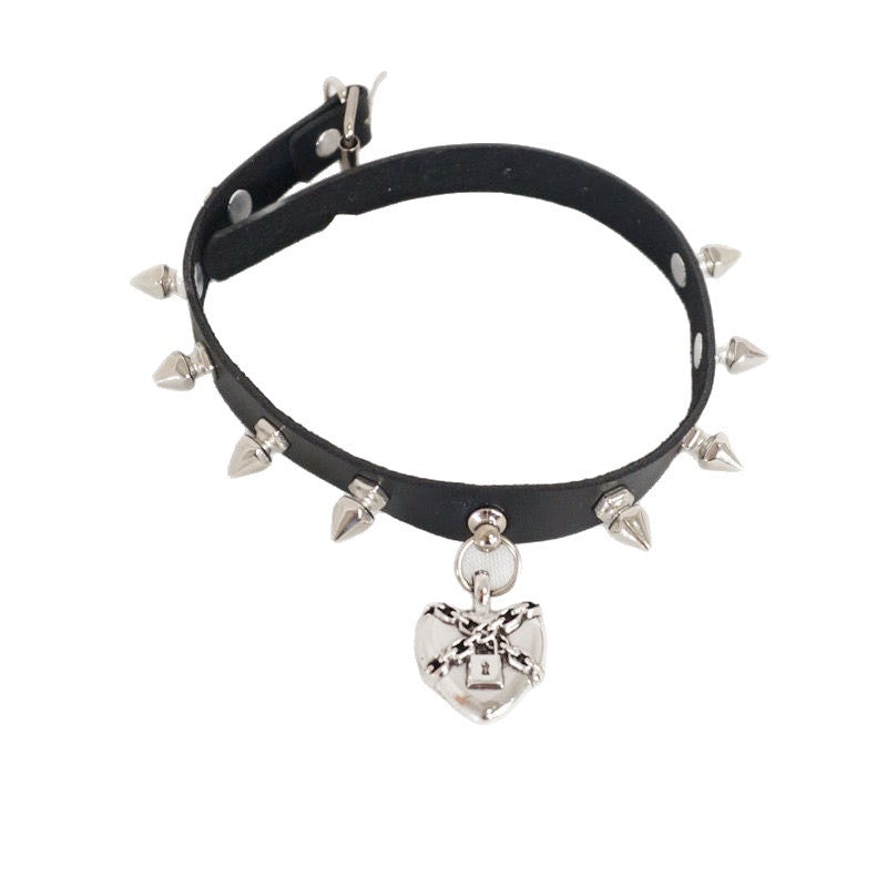 Size Leather Dark Punk Rock Niche Asian Culture Collar
