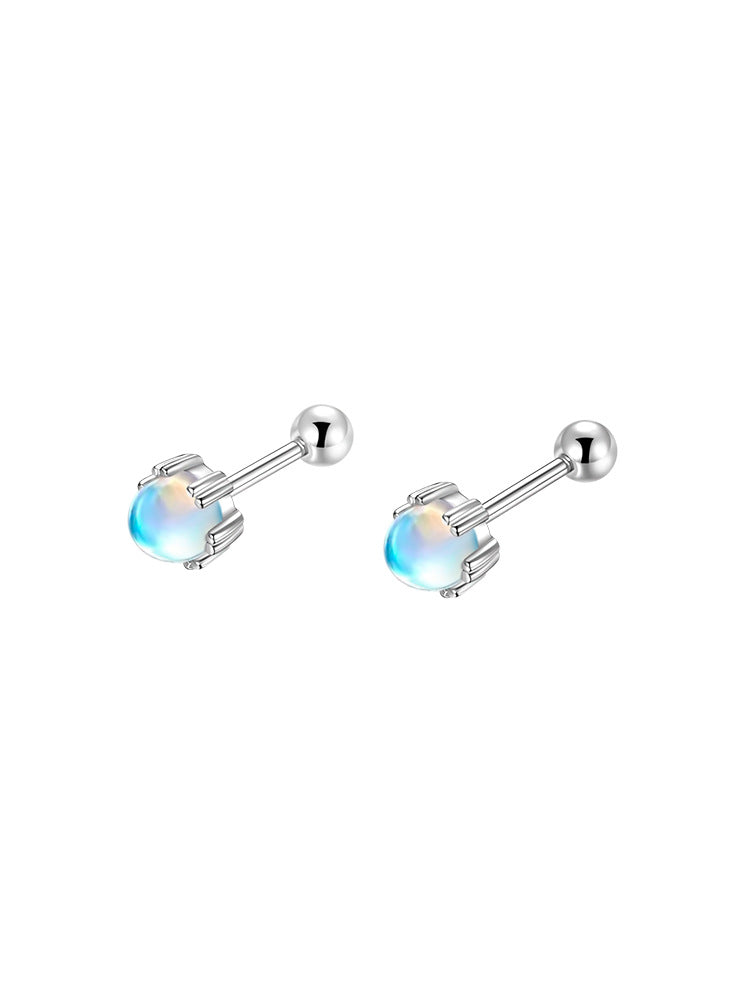 Sier Needle Screw Tightening Buckle Small Light Luxury Temperament Ear Earrings