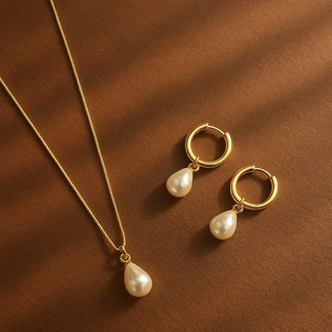 Women's Luxury Pearl Simple Clavicle Chain Two-piece Fashion Necklace