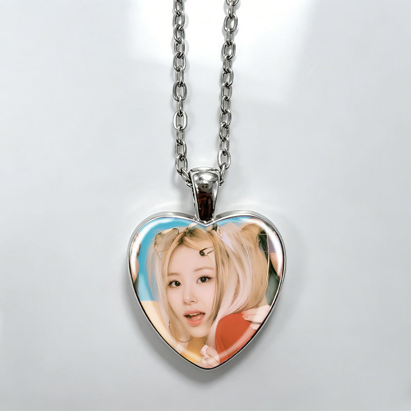 Love Alloy Korean Group Support Heart Sweet Beauty Fans Clavicle Necklaces
