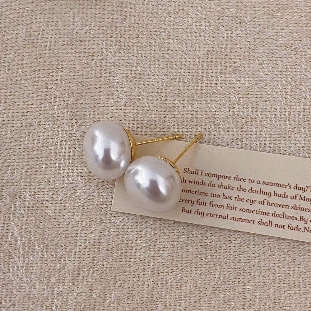 Women's Retro Steamed Bread Pearl For Niche Design Advanced Earrings
