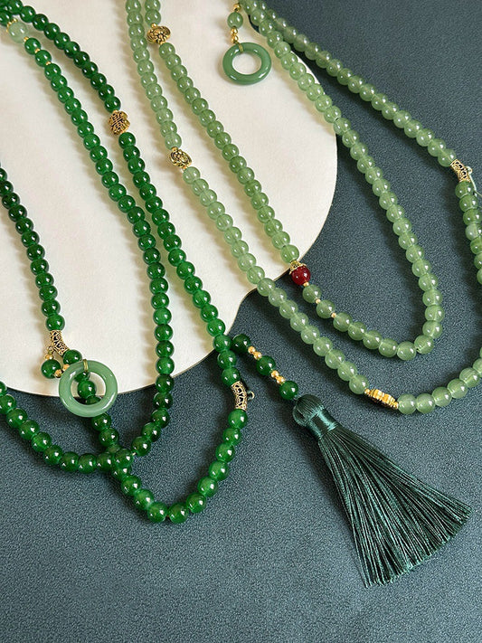 Chinese Style Beaded Tassel High-grade Long Necklaces