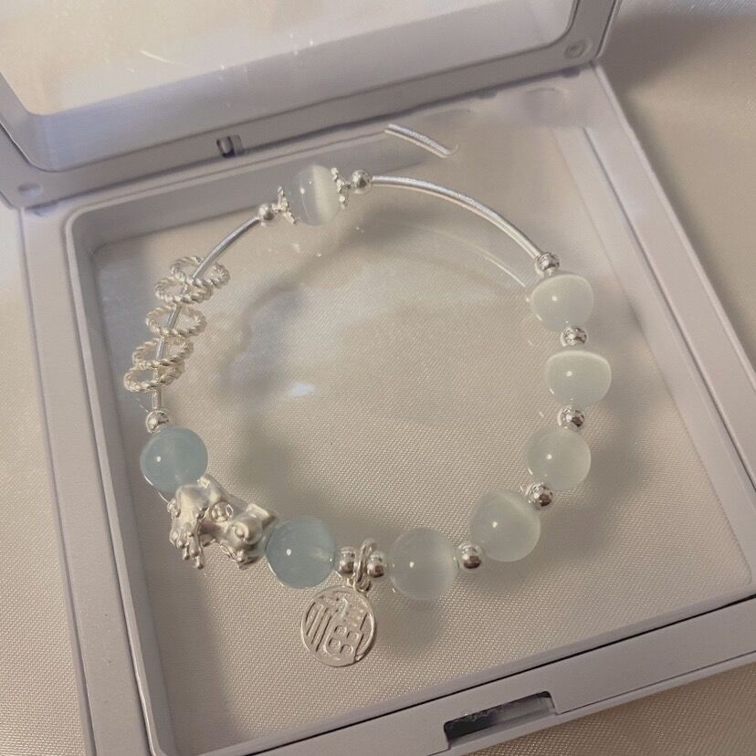 Women's Opal Small Pi Female Design Amethyst Aquamarine Girlfriends Bracelet