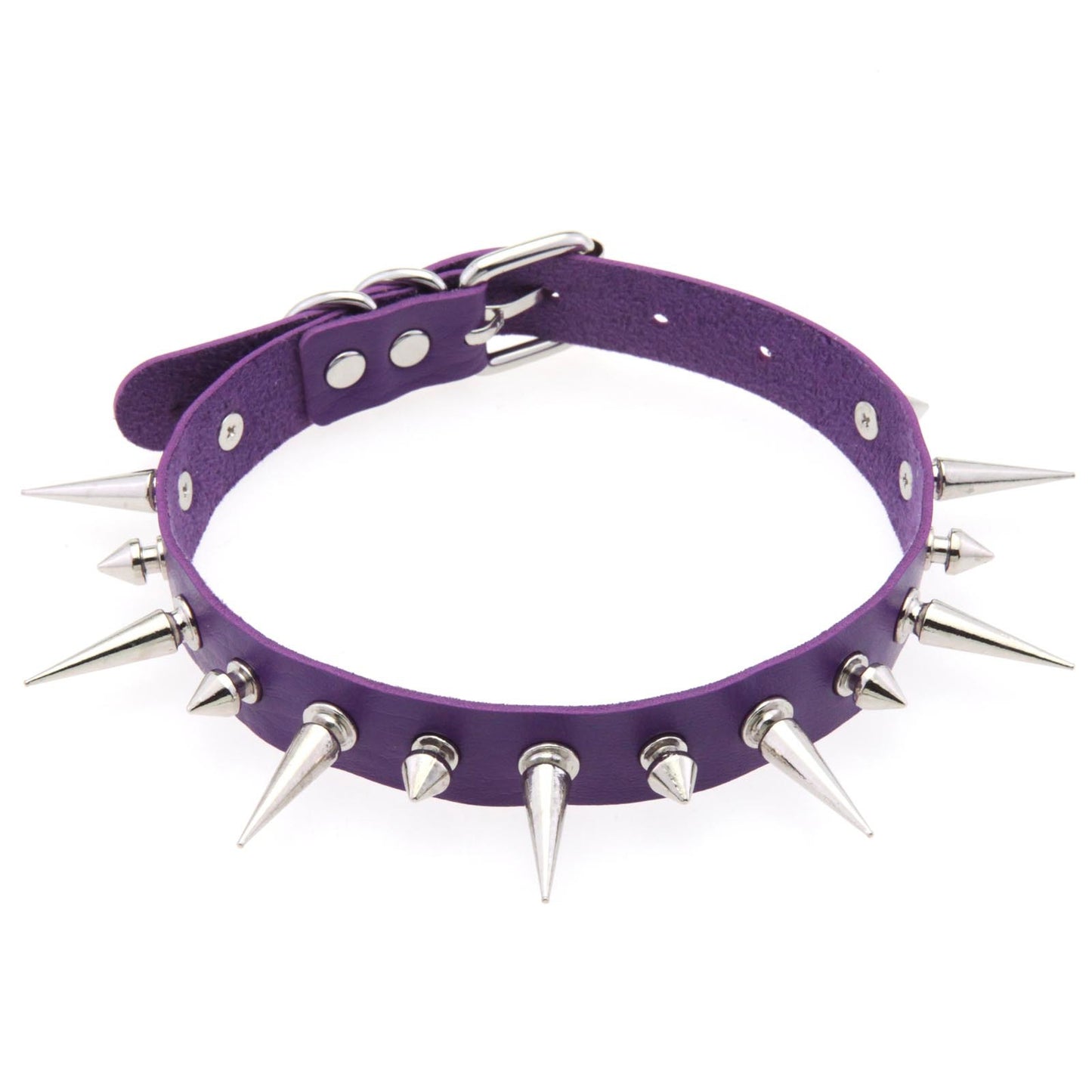 Style Punk Leather Nail Neckband Clavicle Necklaces
