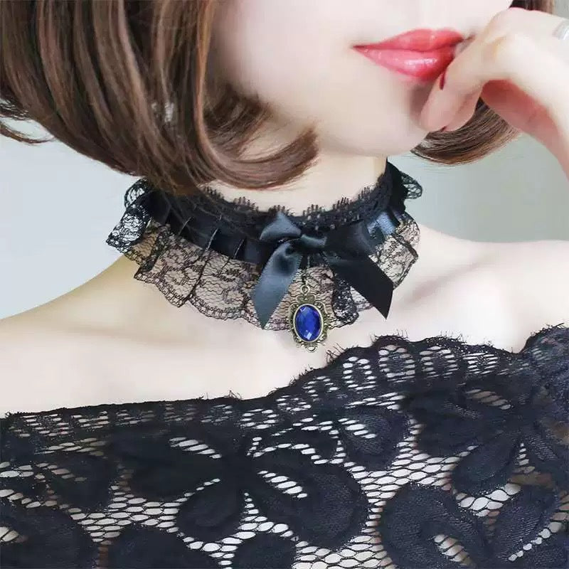 Pure Desire Lace Female Neck Bow Collar