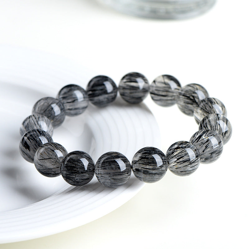 Crystal Natural Black Hair Ball Scattered Bracelets