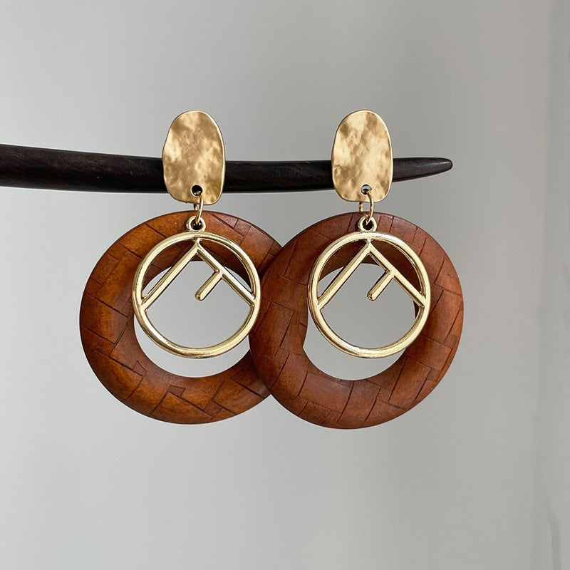 Women's Round Flower Vintage Ethnic Style Ear Niche Rings