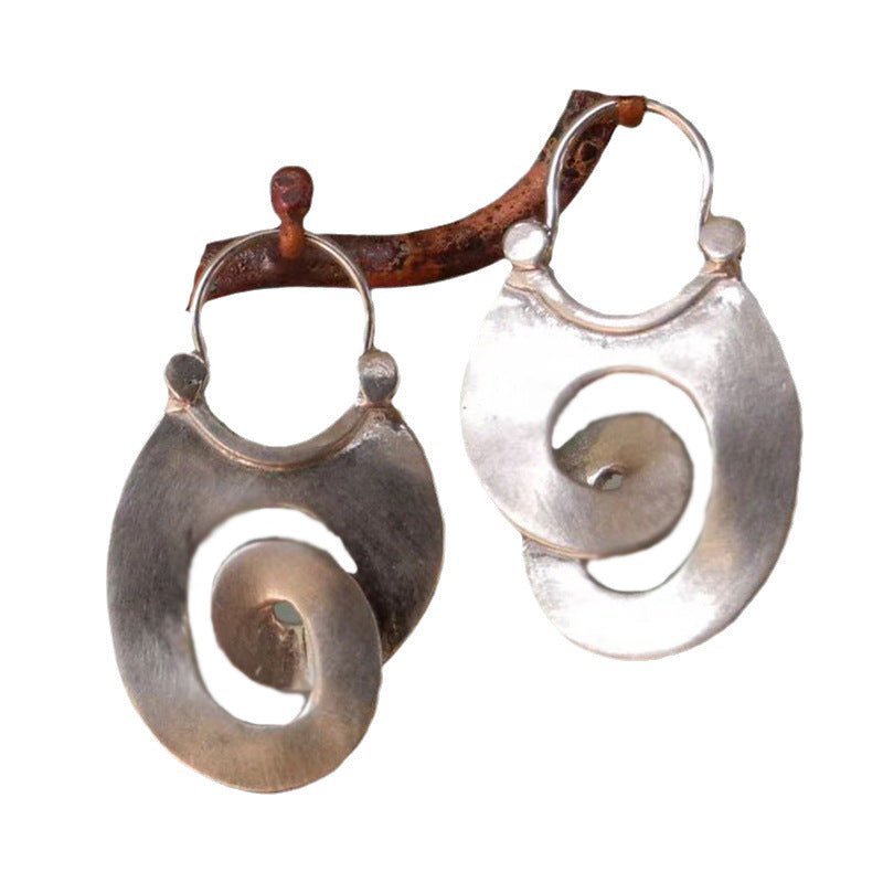 Gypsy Spiral Design Ear Vintage Geometric Earrings