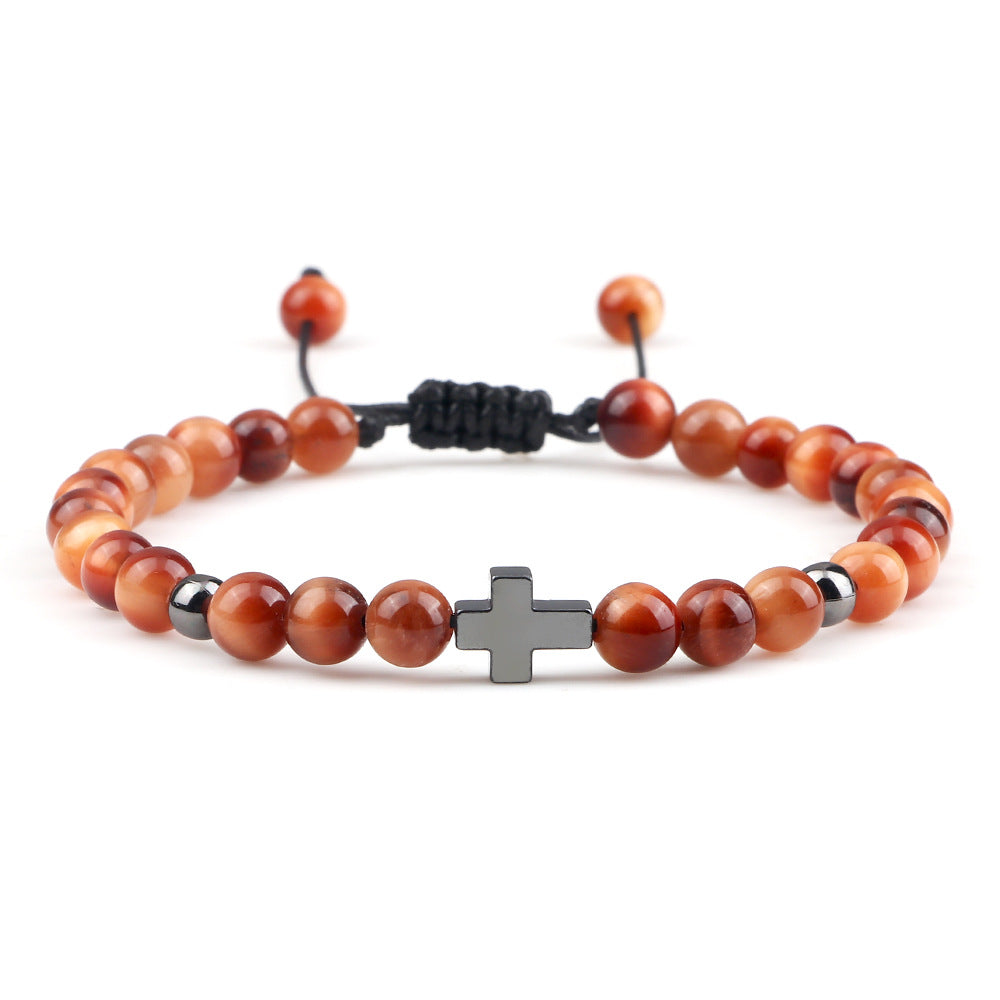 Popular Comfortable Cross Woven Beads Pull Bracelet