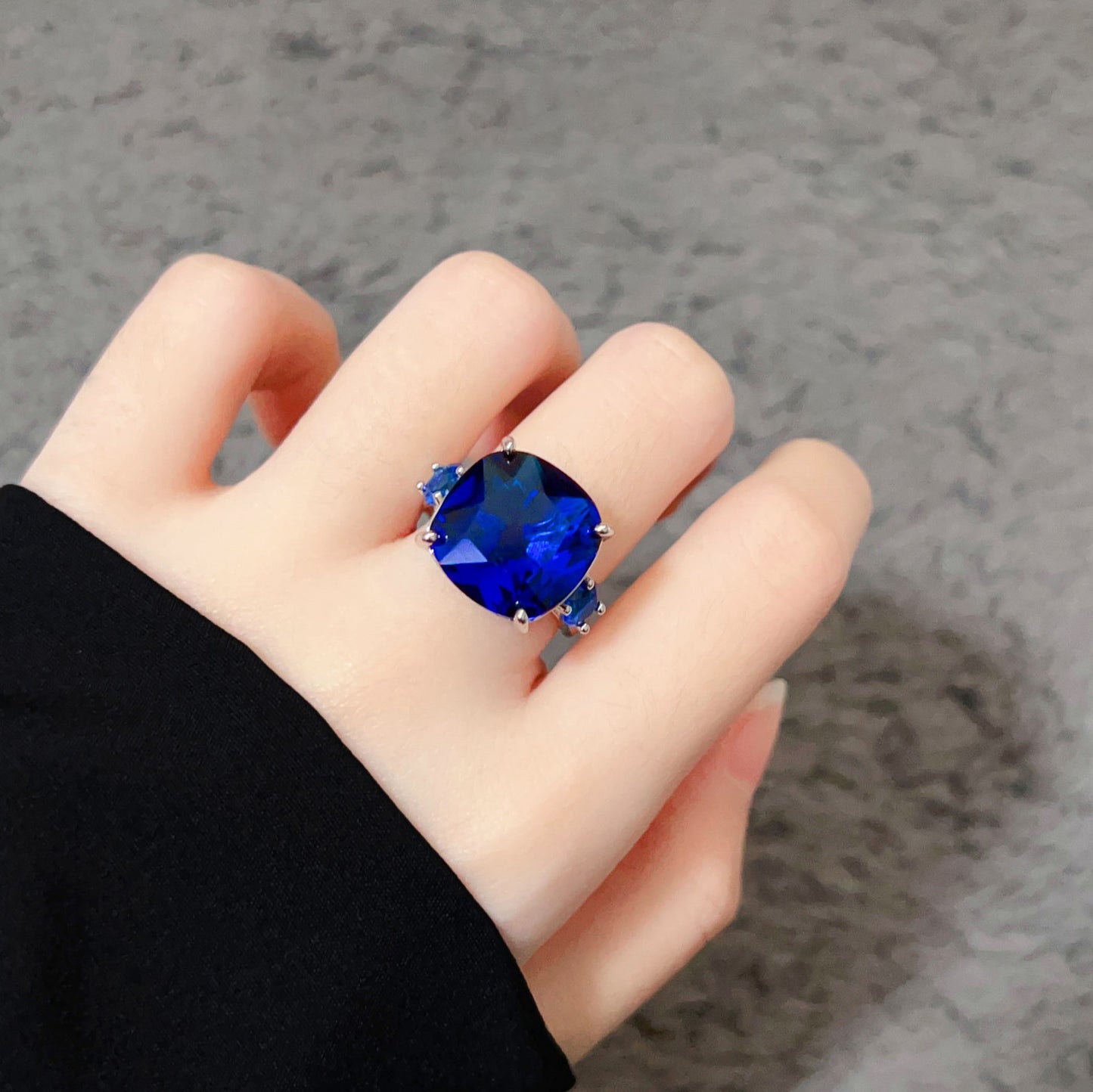 Women's Live Streaming Imitation Paraiba Luxury Full Diamond Redstone Jewelry Set