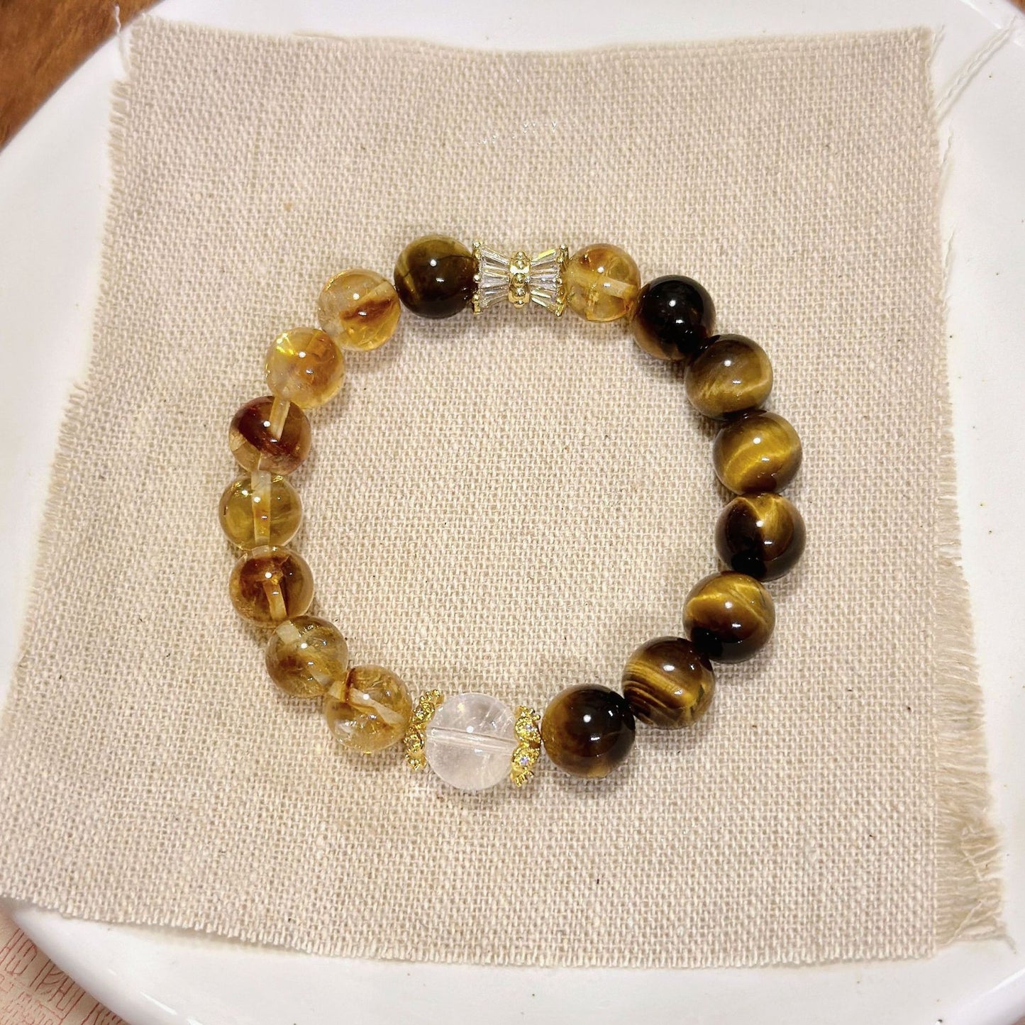 Imitation Yellow Asse Crystal String Beads Female Summer Amethyst Bracelets