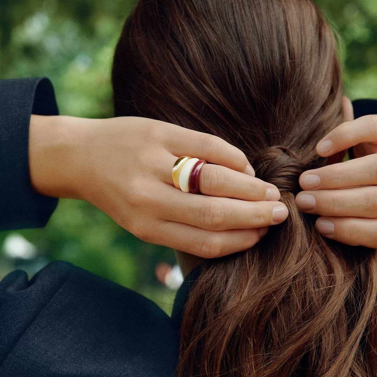 Light Luxury Minority Elegant French Atmosphere Sense Twin Rings