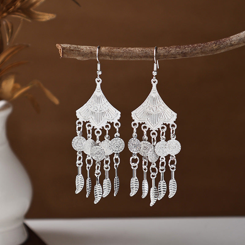 Women's Ethnic Style Imitation Miao Sier Colorful Earrings