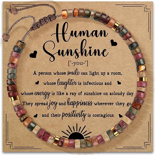 Women's Natural Stone Golden Cross Adjustable Band Bracelets